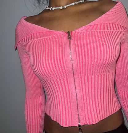 Pink Zipper Top